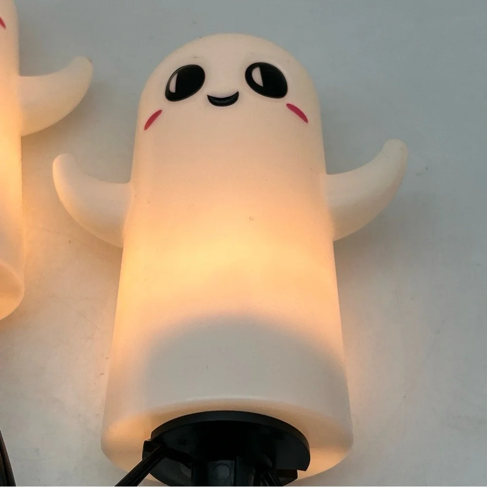 3-Halloween 6” Cute Friendly Blow Mold Ghost Pathway Lights Outdoors Works Great